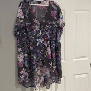 Torrid size 3 sheer babydoll top. Longer in back.